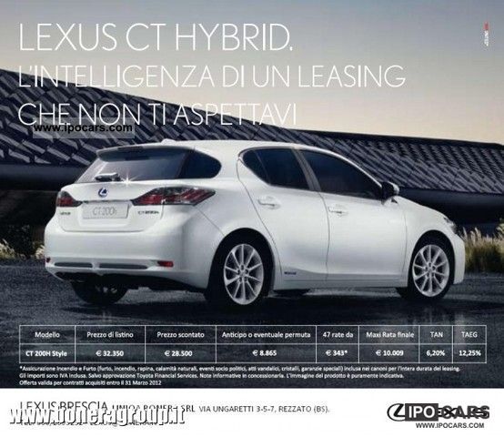 Lexus  CT 200h Style RATE BECAUSE € 343 2011 Hybrid Cars photo