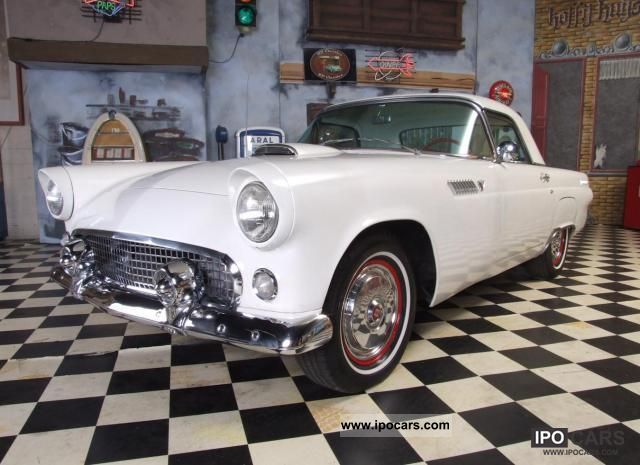 Ford  Thunderbird TBird white 1955 Vintage, Classic and Old Cars photo